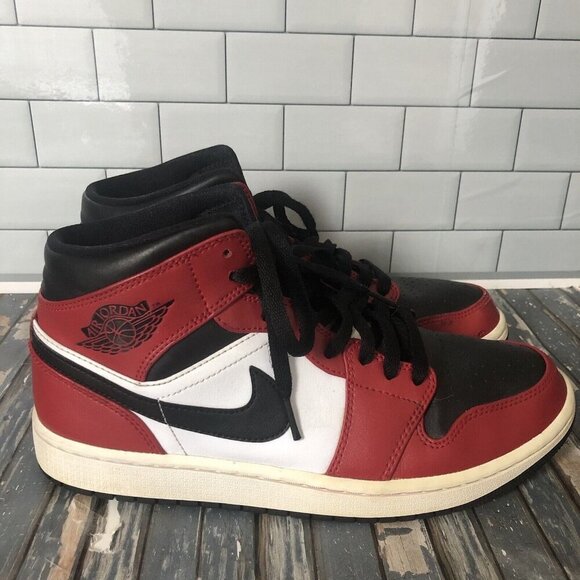 Nike Air Jordan 1 Mid Chicago Black Toe Men\'s Shoes US Sz 9 main image 4